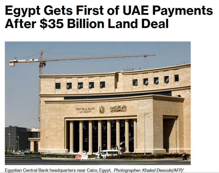埃及為了美金，出售地中海沿岸的國土