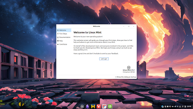 Linux Mint的歡迎視窗