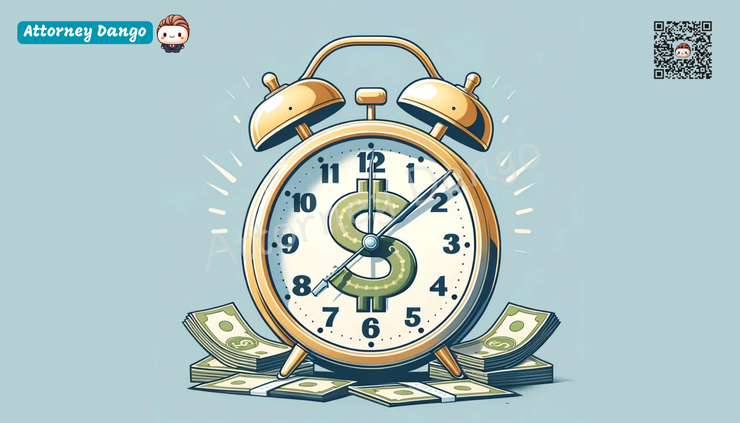 Cartoon Clock with Money