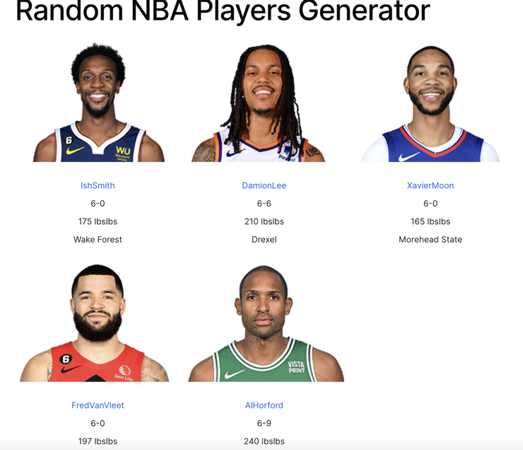 Random NBA Player Generator