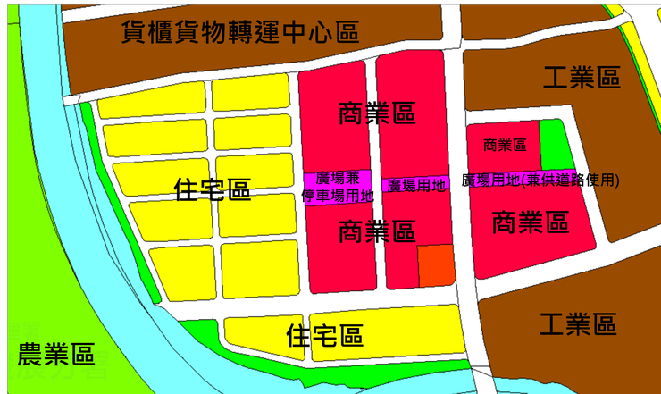 都市計畫使用分區圖(資訊來源：地籍圖資網路便民服務系統截圖及後製)