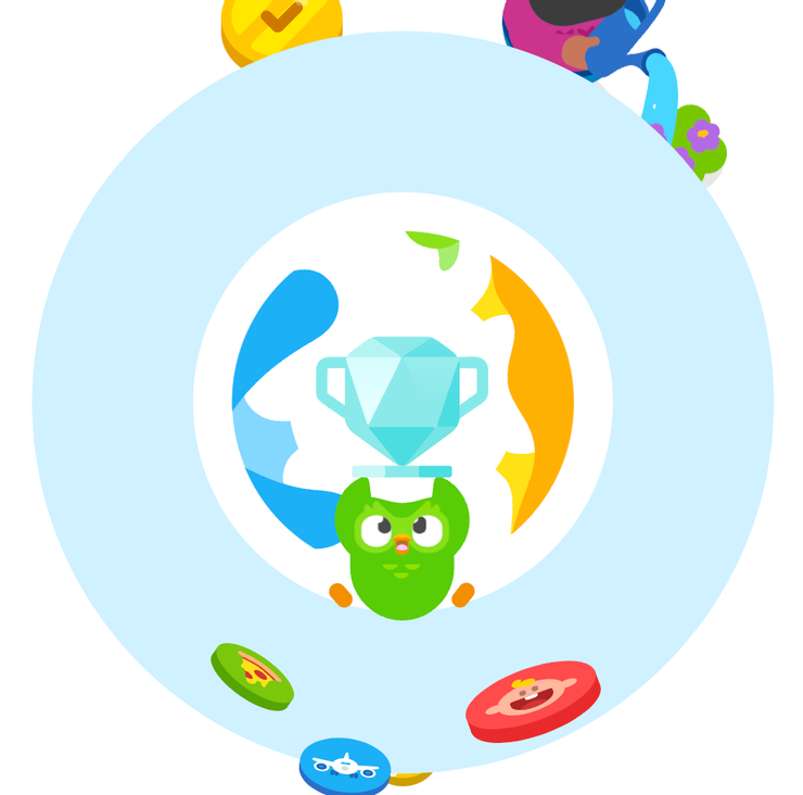 我已經完成Duolingo上的所有課程啦！