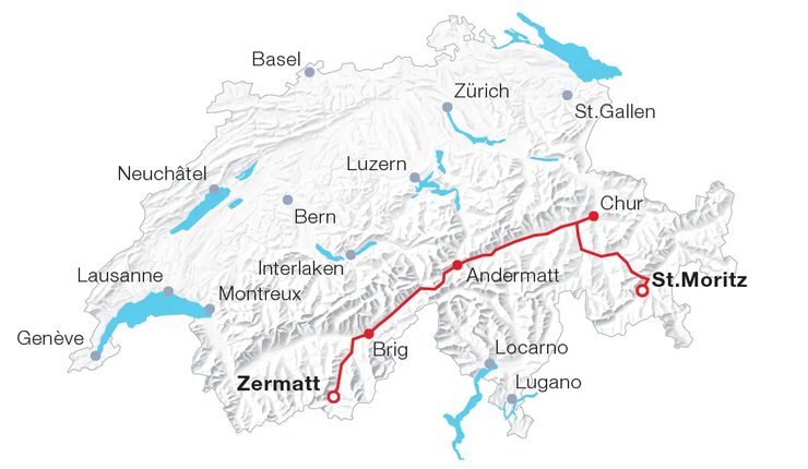 冰河列車路線圖 (圖片來源：冰河列車官網)
