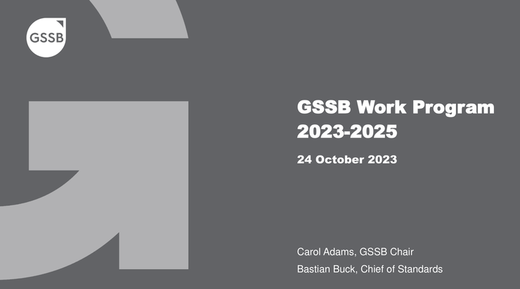 GSSB 2023-2025 Work Program，資料來源：GRI, IFRS