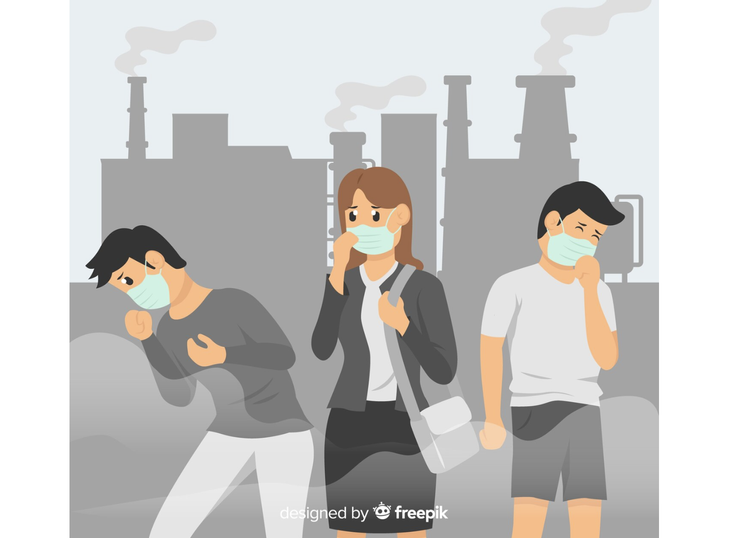 圖片來源：Freepik-People living in a city full of pollution