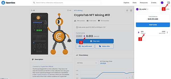CryptoTab Browser｜新功能 購買NFT挖礦 100,000 H/s (Combination of art and mining)