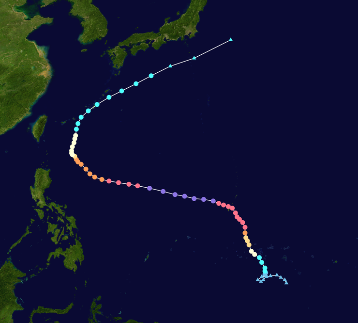 維基百科中記載的瑪娃颱風路徑