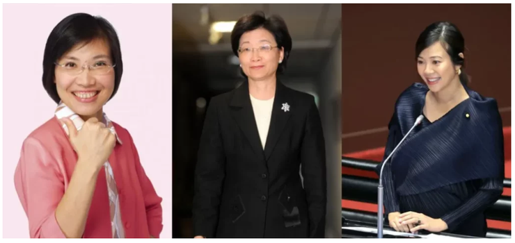 台灣前三名年輕副總統人選 ：（左）徐欣瑩、（中）王清峰、（右）吳欣盈