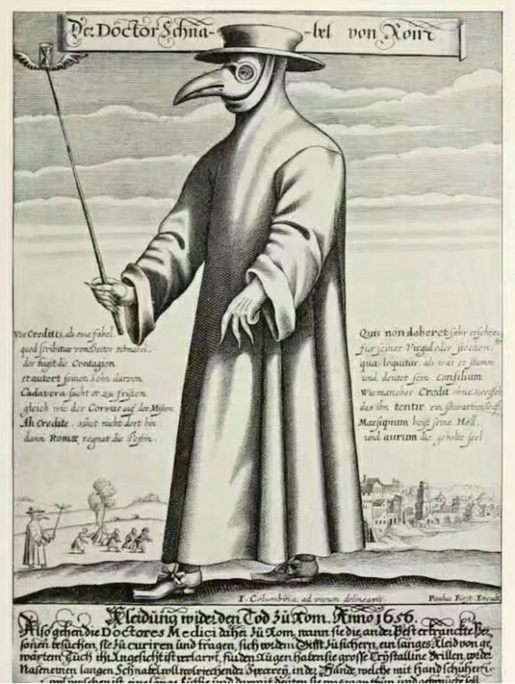 17世紀處理染疫病人的醫師裝扮