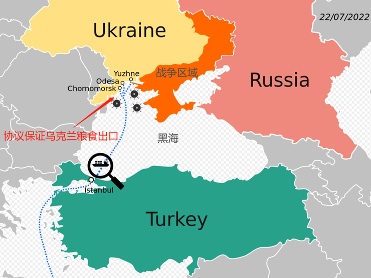 黑海穀物協議– 地圖