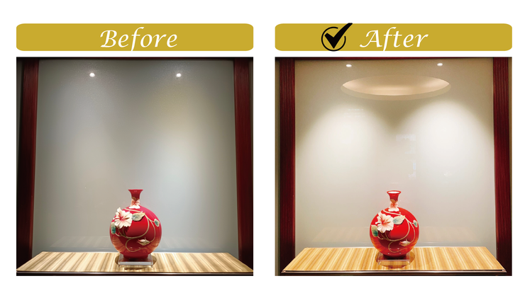 Before and After comparison of the Franz collection under different light sources-TJ2 Lighting
