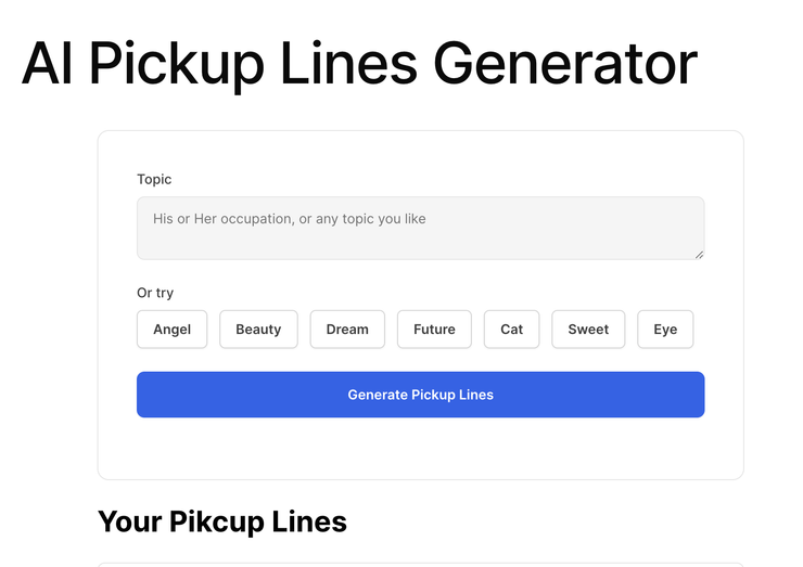 AI Pickup Lines Generator