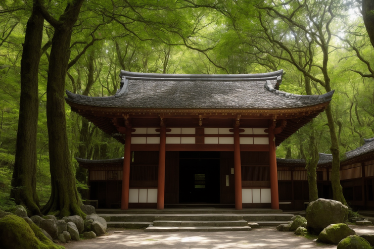森林中的日式建築