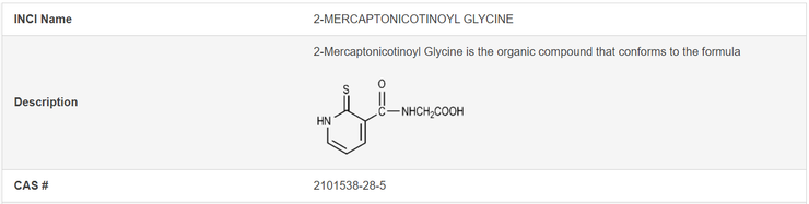 L'Oréal推出新美白成分「2-mercaptonicotinoyl glycine (2-MNG)」（圖片出處）