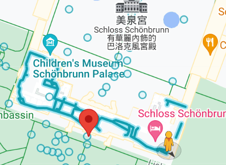 意外發現google居然有美泉宮內的街景!!!