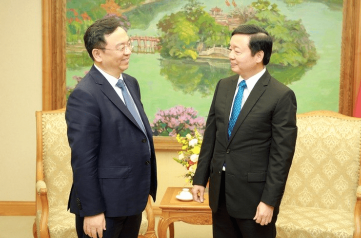 比亞迪董事長王傳福與越南副總理陳紅河的會面