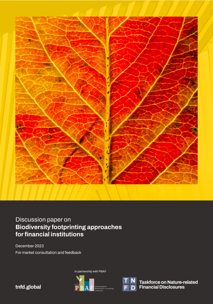 給金融業的生物多樣性足跡追蹤方法討論草案，資料來源：TNFD