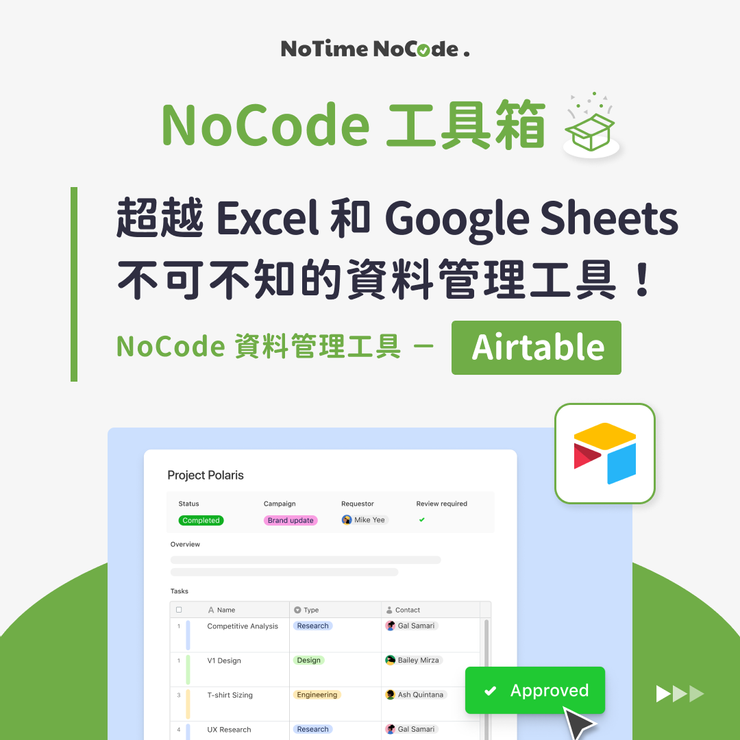 NoCode 工具箱 - Airtable 貼文示意