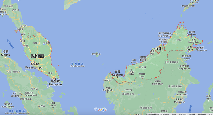 馬來西亞版圖，谷歌地圖
