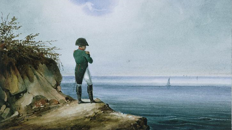 由奧地利畫家法蘭茲約瑟夫桑德曼所描繪拿破崙被放逐至聖赫勒拿島的水彩畫，電影中的拿破崙穿著係以此畫作中的服裝為考據