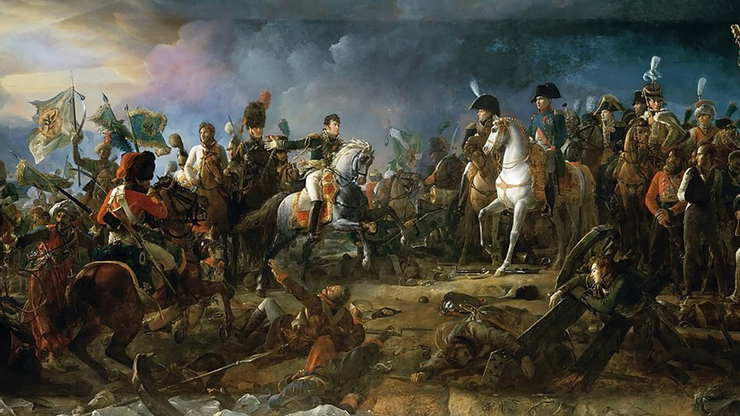 由法國新古典主義畫家佛朗索瓦熱拉爾所描繪的奧茲特里斯戰役，現存於凡爾賽宮