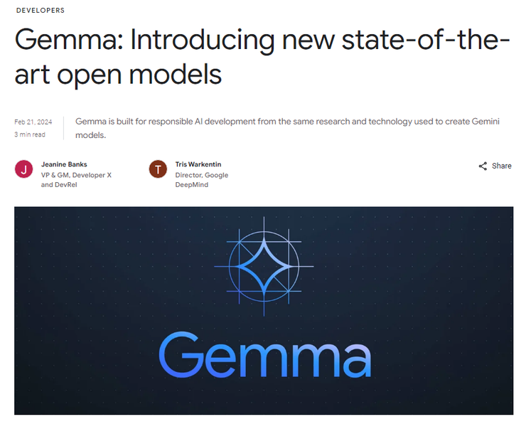 谷歌发布Gemma开源大模型