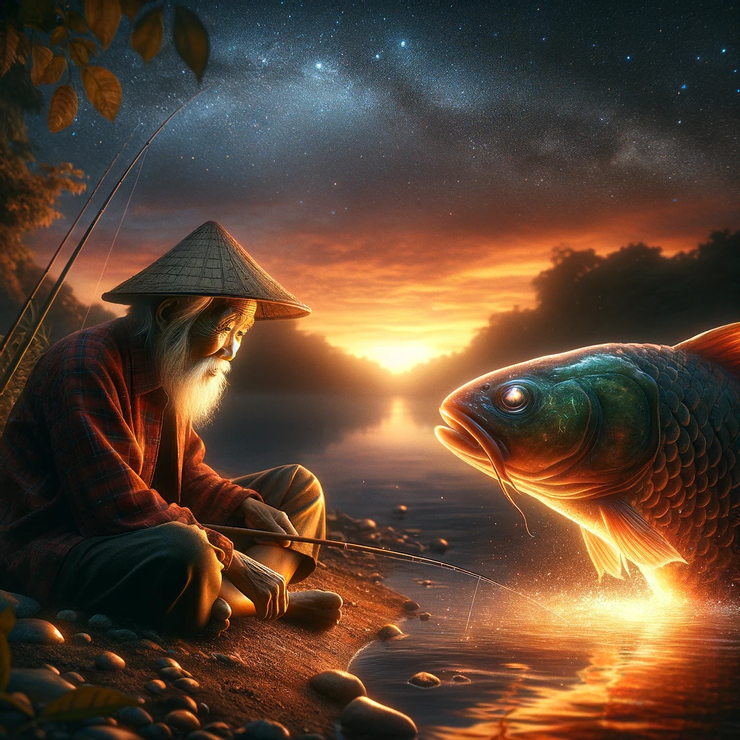 莊周夢蝶；魚與釣客