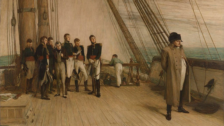 拿破崙在英國軍艦「柏勒洛豐號」上向英軍投降