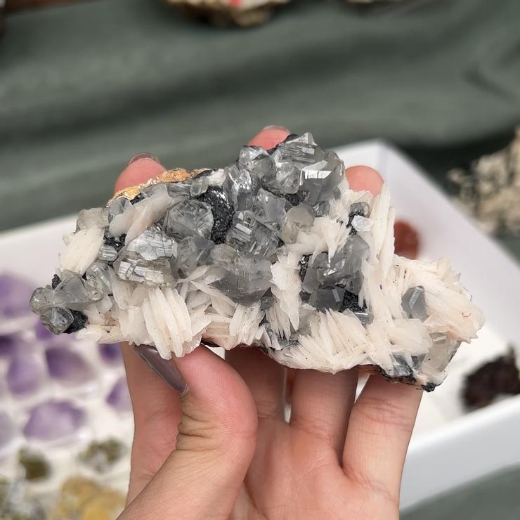 摩洛哥白鉛礦共生重晶石方鉛礦