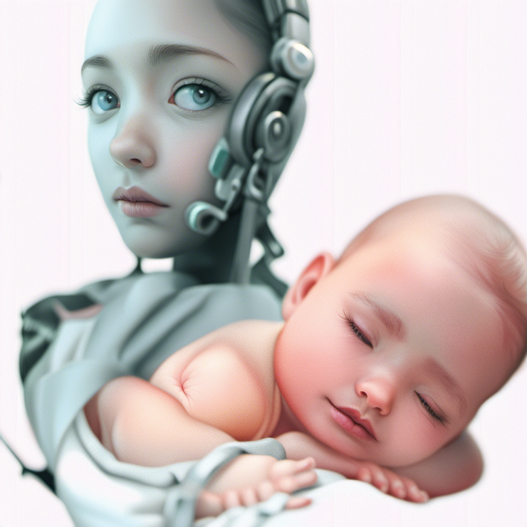AI mother gestates the child and grows up