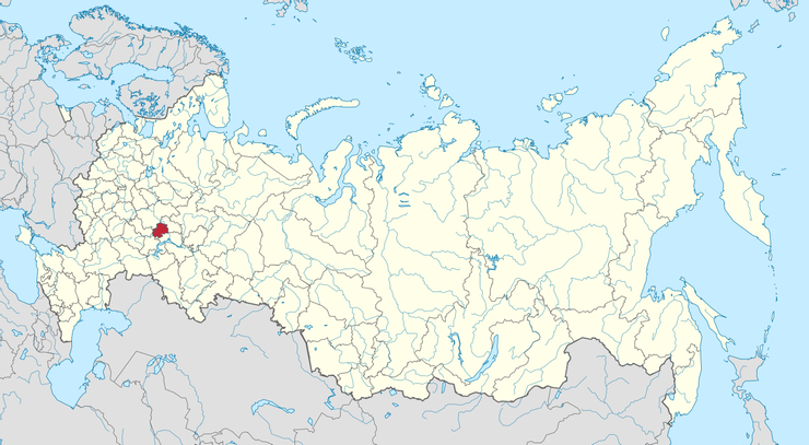 楚瓦什共和國在俄羅斯聯邦中的位置