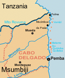 莫三比克最北部的 Cabo Delgado省