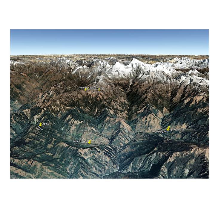 Ganesh Himal礦區分布位置圖，來源於Mindat