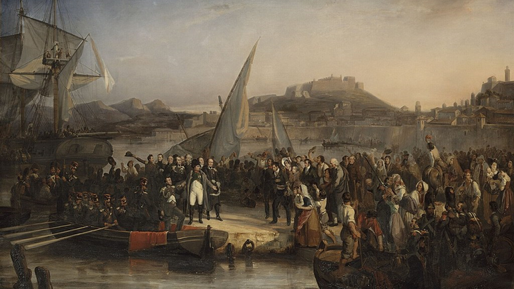 由法國畫家約瑟夫博埃姆所描繪，拿破崙從厄爾巴島返回法國時受到民眾的歡迎
