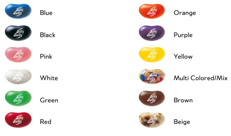 12種Jelly Belly顏色分類 圖/取自Jelly Belly官網
