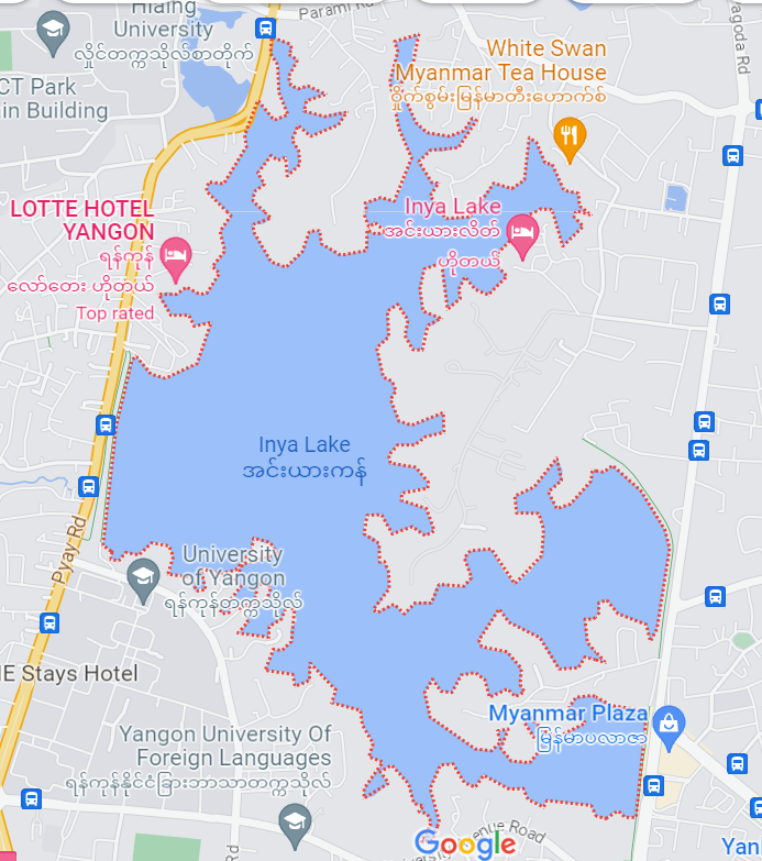 茵雅湖地圖( 截取自google地圖）