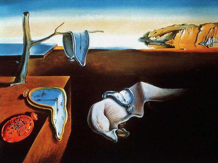 知名的超現實主義畫家薩爾瓦多·達利（Salvador Dalí）最為人知的畫作之一：《記憶的堅持》("La persistencia de la memoria", 1931, 布面油畫, 收藏於紐約現代藝術博物館)