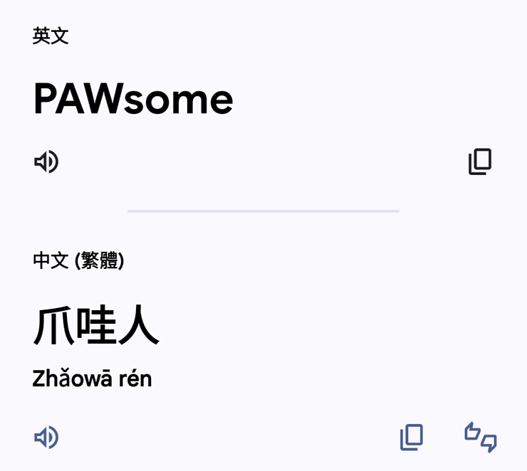 PAWsome，Google翻譯