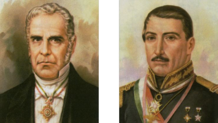 帕翁上校（左）與卡納利索上校（右），這幾回登場的墨西哥將軍（有圖的）後來幾乎都登上總統寶座。
