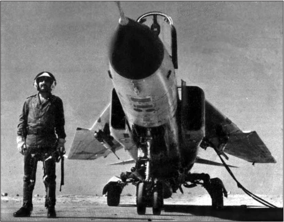 一架伊拉克的米格23。雖然蘇聯許多作戰軍機也是可變翼,但初衷幾乎無一例外都只是為了在兼顧高速性能的前提下優化起降性能,因此可變翼都是設計成三段固定檔位,而不能像雄貓那樣通過航空電腦自動根據外界環境與交戰場合計算和改變機翼角度,因此對機動性基本沒有提升。