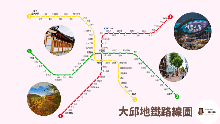 最新｜韓國第三大城市-大邱的地鐵路線圖
