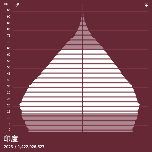 印度人口金字塔2023