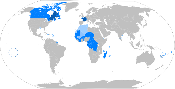 法語在全世界的分布