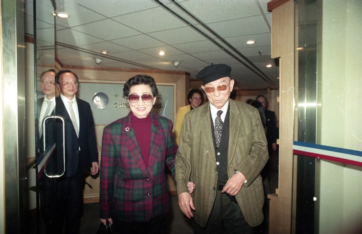 1991年3月10日，張學良夫婦搭華航赴美。聯合報資料圖