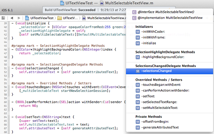 Figure 1 - XCode provides integration with preprocessors