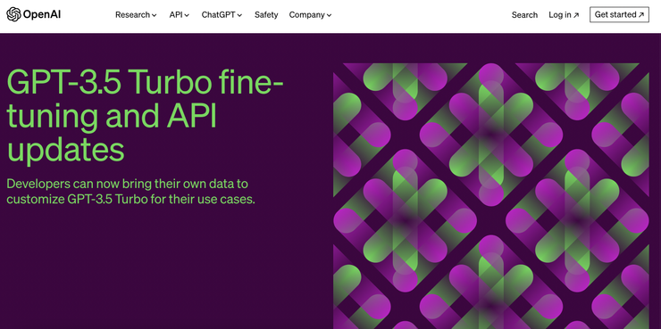 新版推出GPT 3.5 Turbo,微調功能讓開發者多了更多的靈活性。