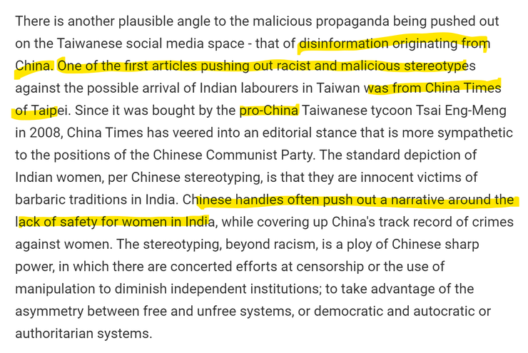 印度學者認為是中國的資訊操弄。