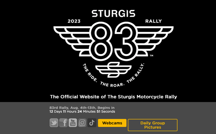 2023的斯特吉斯摩托車大會師將於8/4舉行（圖片來源：官網）