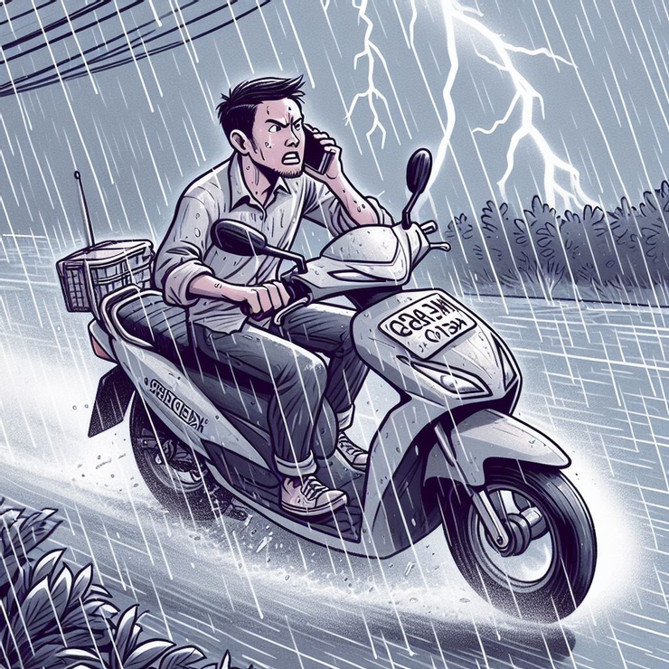 雨中騎車