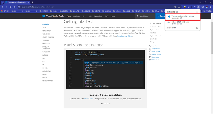 資料來源：Visual Studio Code 下載後頁面截圖